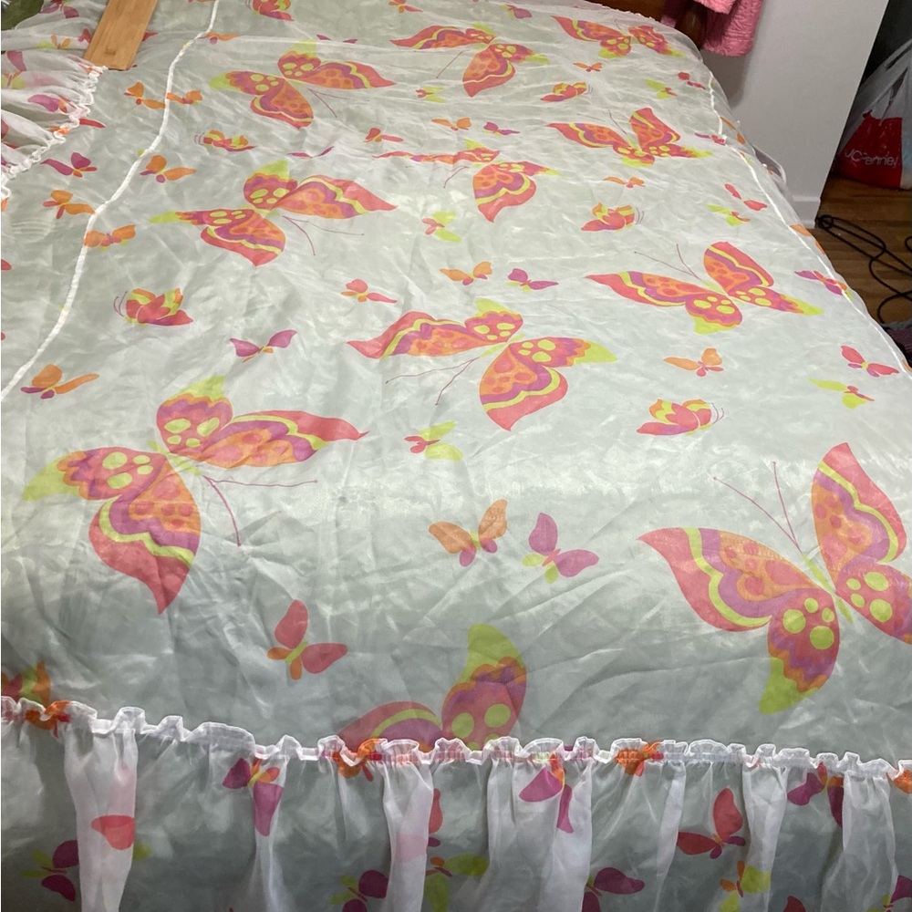Twin sheer Vintage butterfly bedding from sears